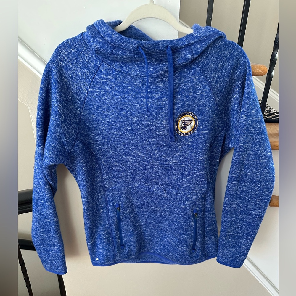 St. Louis Blues Fleece Zip-Pocket Hoodie • Embroidered Patch • Size M
